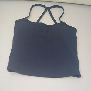 Athleta Dark Blue Crossback Tank Top with Built-in Bra, Size s